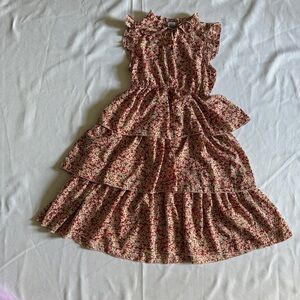Girls Floral Ruffle Tiered Maxi Dress – Size 10